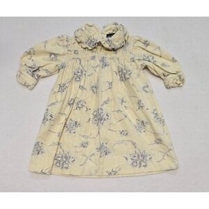 Vintage Ralph Lauren Floral Baby Girl 3-6 Months Yellow Blue Cotton Smocked